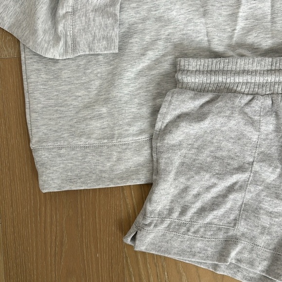 Target Stars Above Gray Lounge Set Matching Shorts Sweatshirt Pajama Soft Fleece - Picture 3 of 8